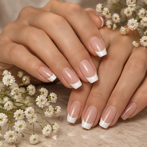 White French tip manicure
